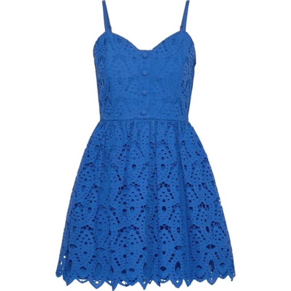 Alice+Olivia Nella Button front Fit n Flare Dress - Picture 3 of 5